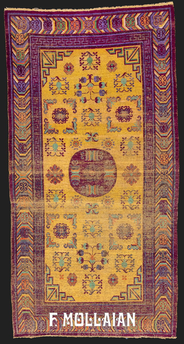 Tappeto Khotan Seta Antico Colore Dorato/Viola n°:45126231